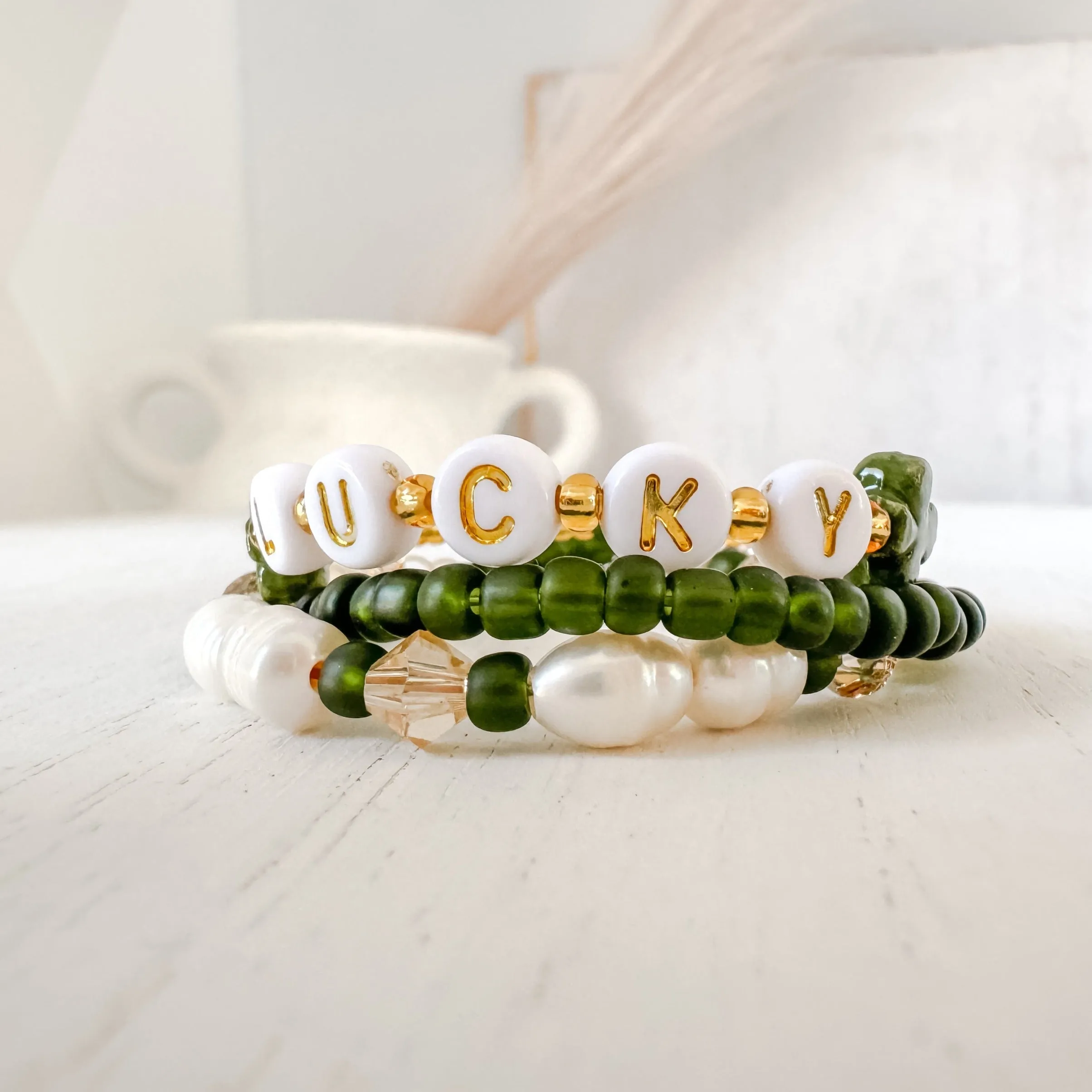 Feelin’ LUCKY Girls Saint Patrick’s Day Bracelets - Set of 3 or Each - Unisex Options