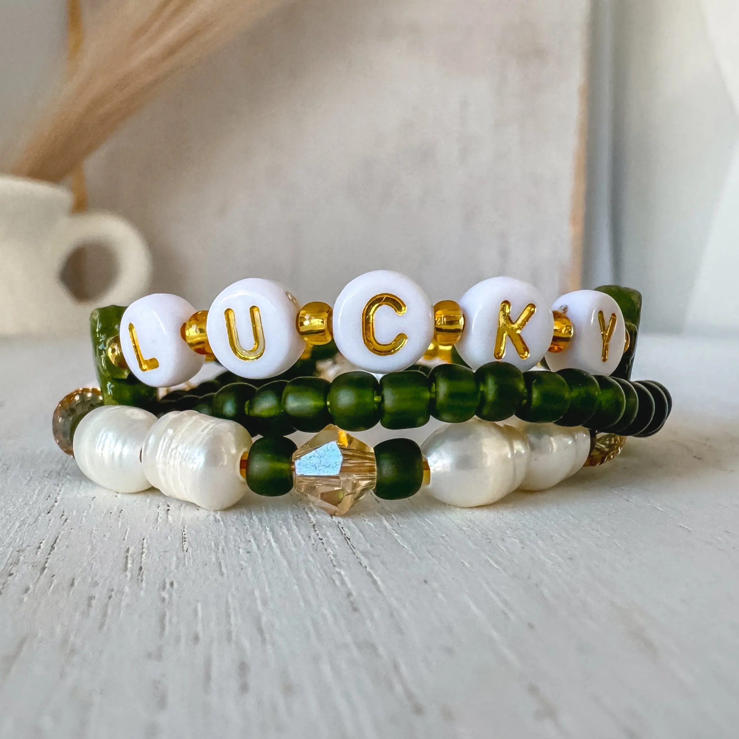 Feelin’ LUCKY Girls Saint Patrick’s Day Bracelets - Set of 3 or Each - Unisex Options