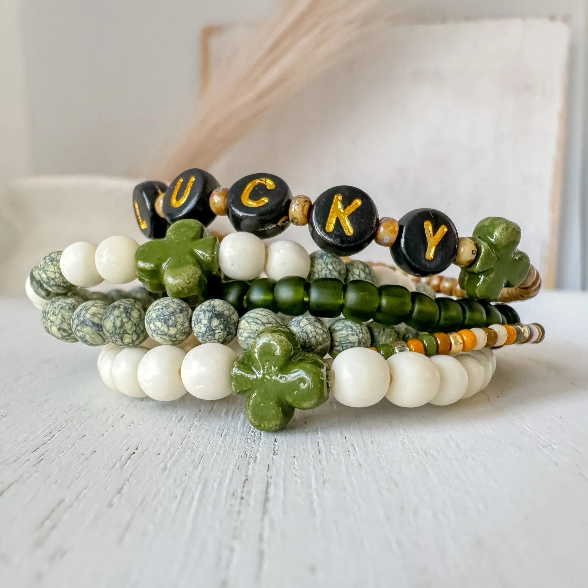 Feelin’ LUCKY Girls Saint Patrick’s Day Bracelets - Set of 3 or Each - Unisex Options
