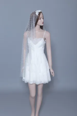 Fingertip Pearls Veil (#Callista)