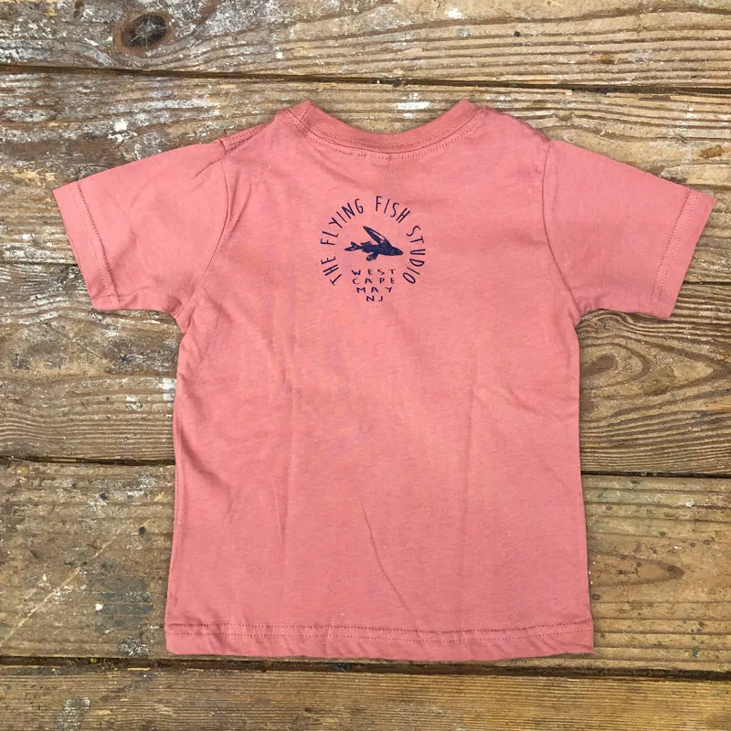 Fish on Bicycle Kids Tee - Mauve