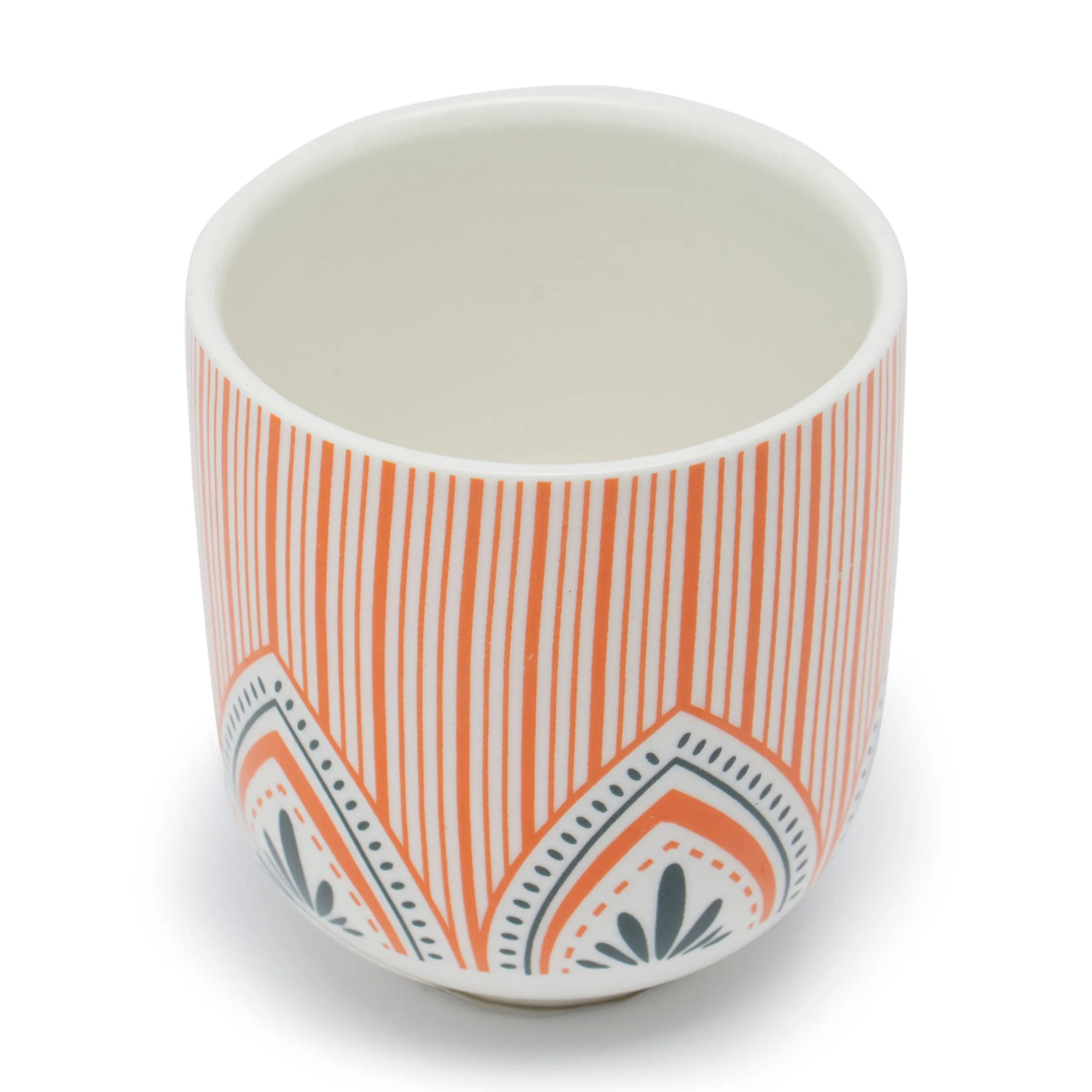 FLORAL MM REVERSE KORI JHALLAR CERAMIC CUP (7×8 CM)