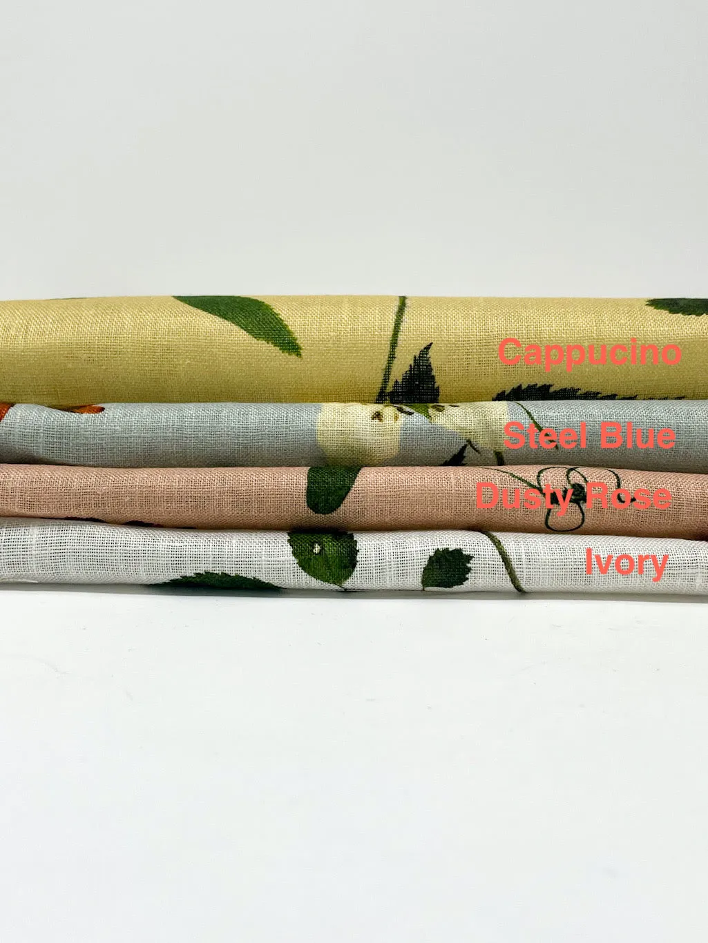 Floral Plants Handkerchief Light Weight 100% Linen Fabric By The Yard/CL1109