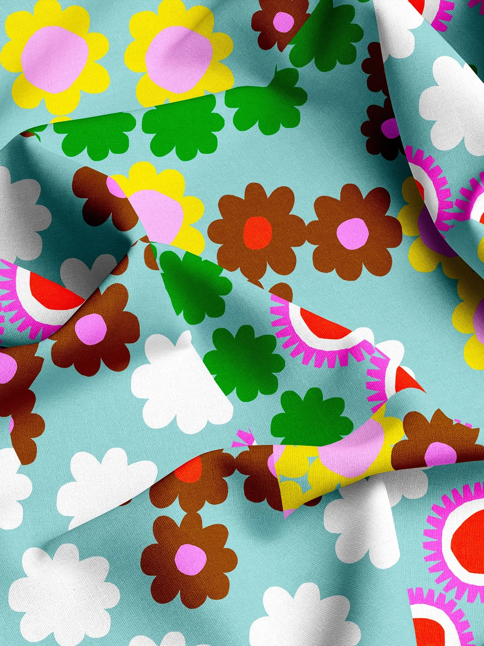 Flower Power (light) organic cotton linen