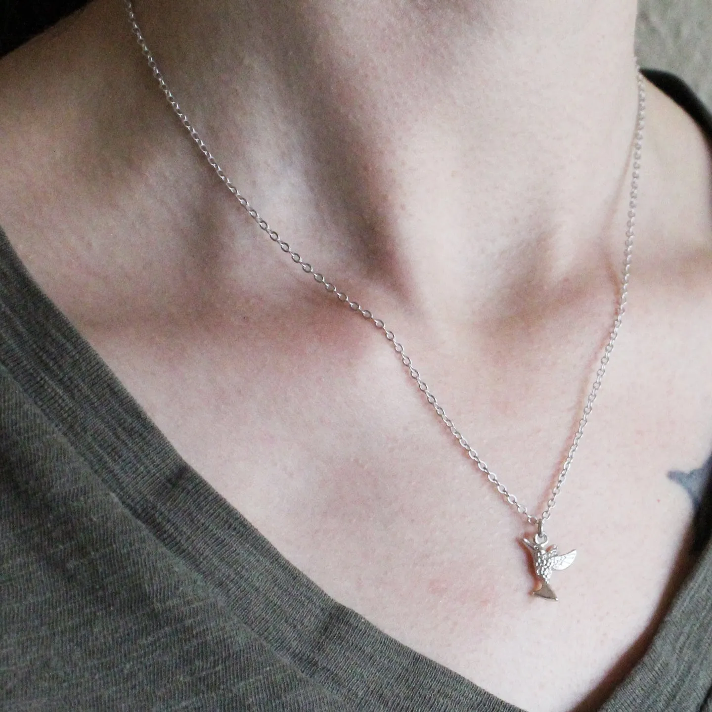 Flying Hummingbird Necklace