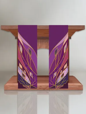 Foliage Purple Altar Scarves for Advent & Lent