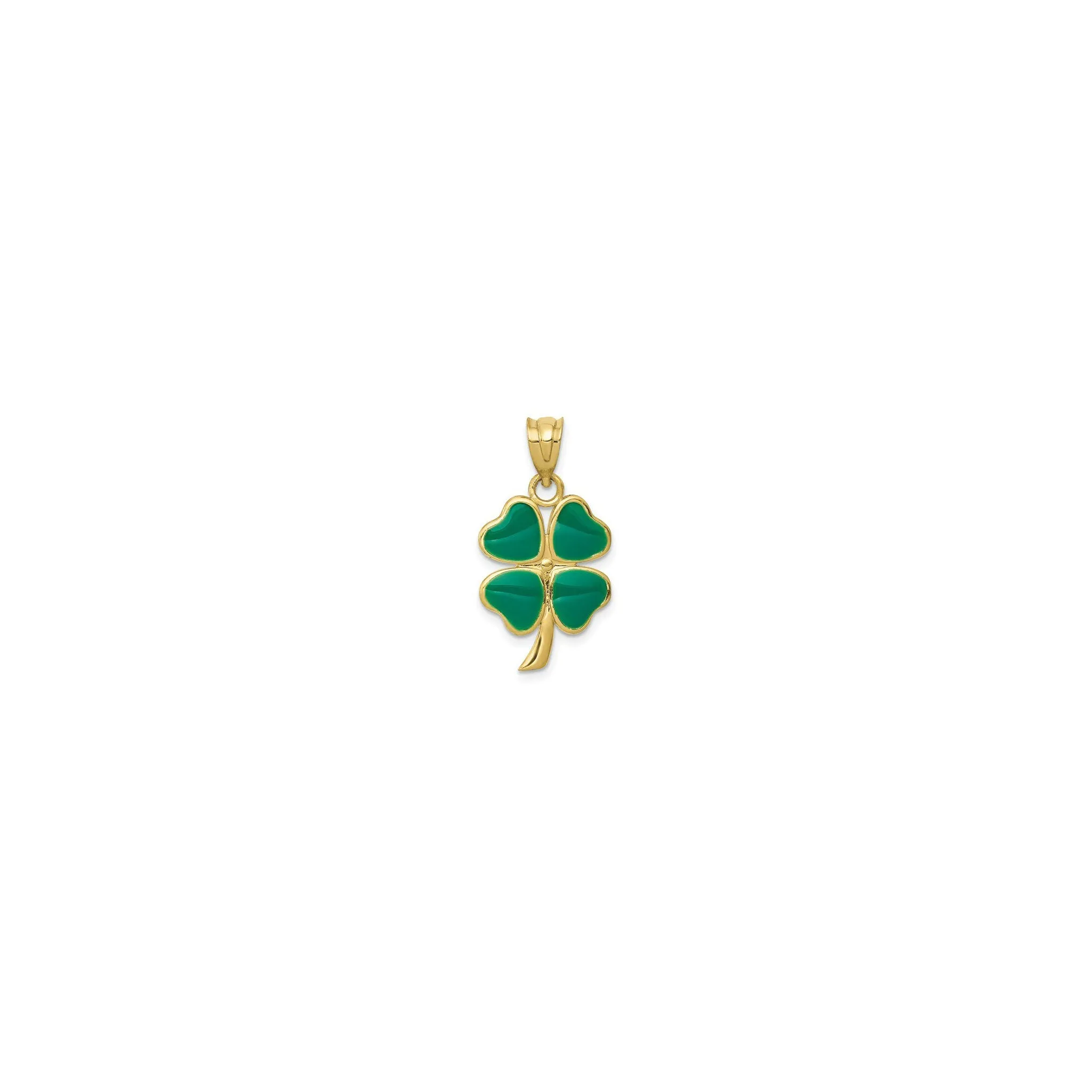 Four Leaf Clover Enameled Pendant (14K)