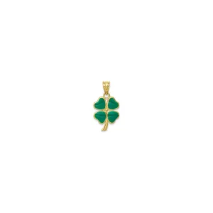 Four Leaf Clover Enameled Pendant (14K)