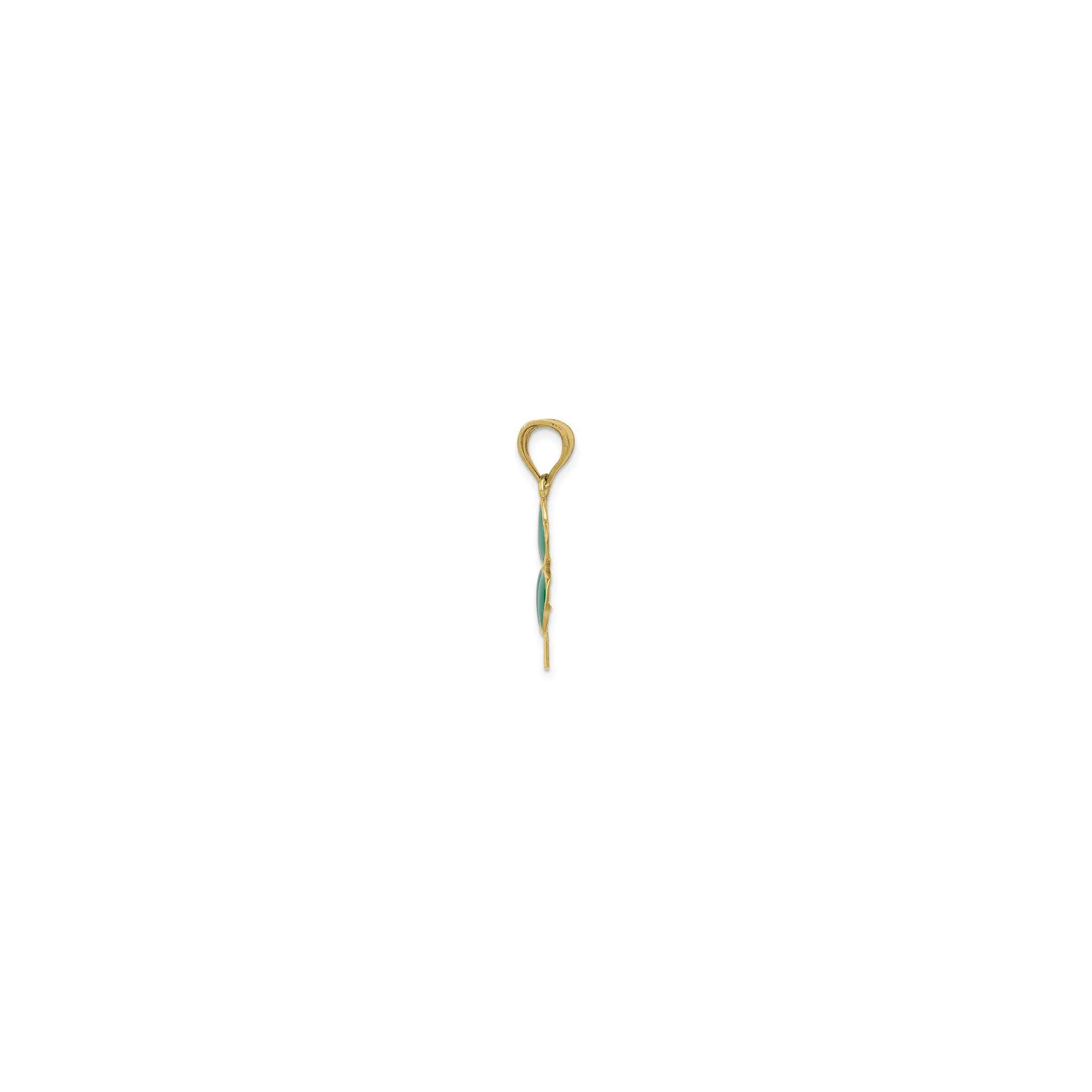 Four Leaf Clover Enameled Pendant (14K)