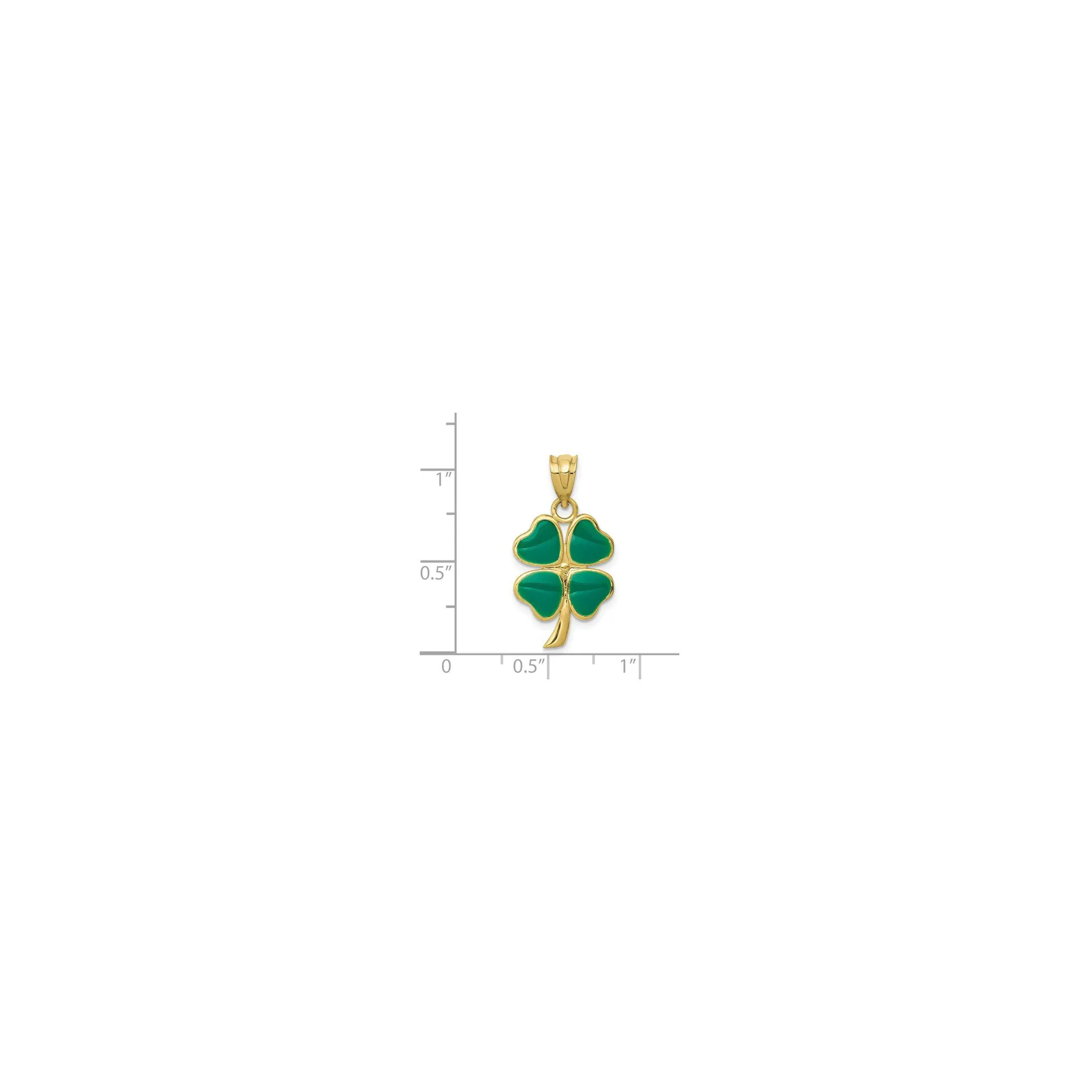 Four Leaf Clover Enameled Pendant (14K)
