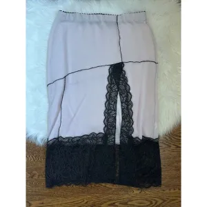 Free People Into You Orchid Black Lace Half Column Slip NEW