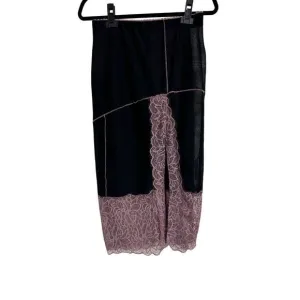 Free People Skirt Size XS Black Lilac Intimately Into Your Half Column Slip NWOT