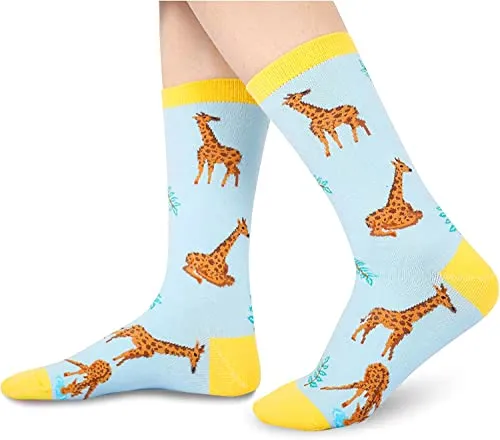 Funny Giraffe Gifts for Women Gifts for Her, Novelty Giraffe Socks Crazy Silly Fun Socks, Giraffe Gifts for Giraffe Lovers