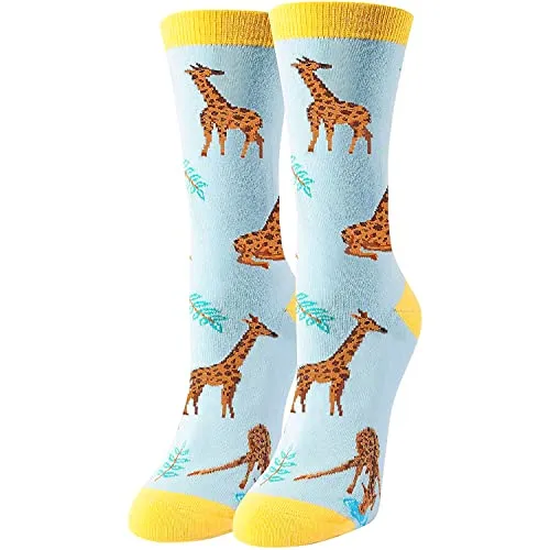 Funny Giraffe Gifts for Women Gifts for Her, Novelty Giraffe Socks Crazy Silly Fun Socks, Giraffe Gifts for Giraffe Lovers