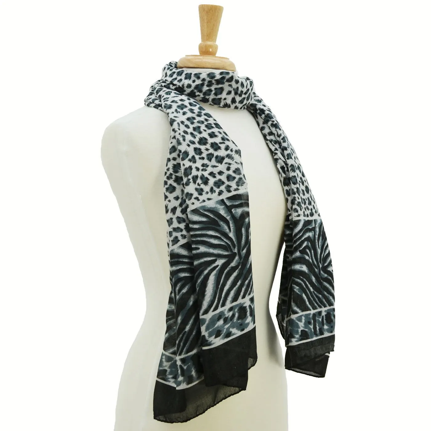 Gardenia Sheer Animal Print Scarf