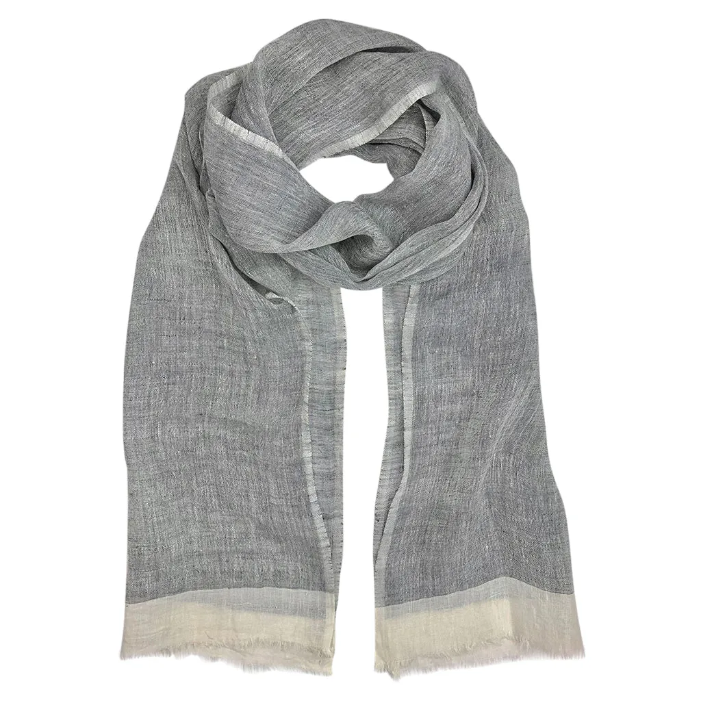 Gauze Linen Two Tone Scarf by SLATE   SALT