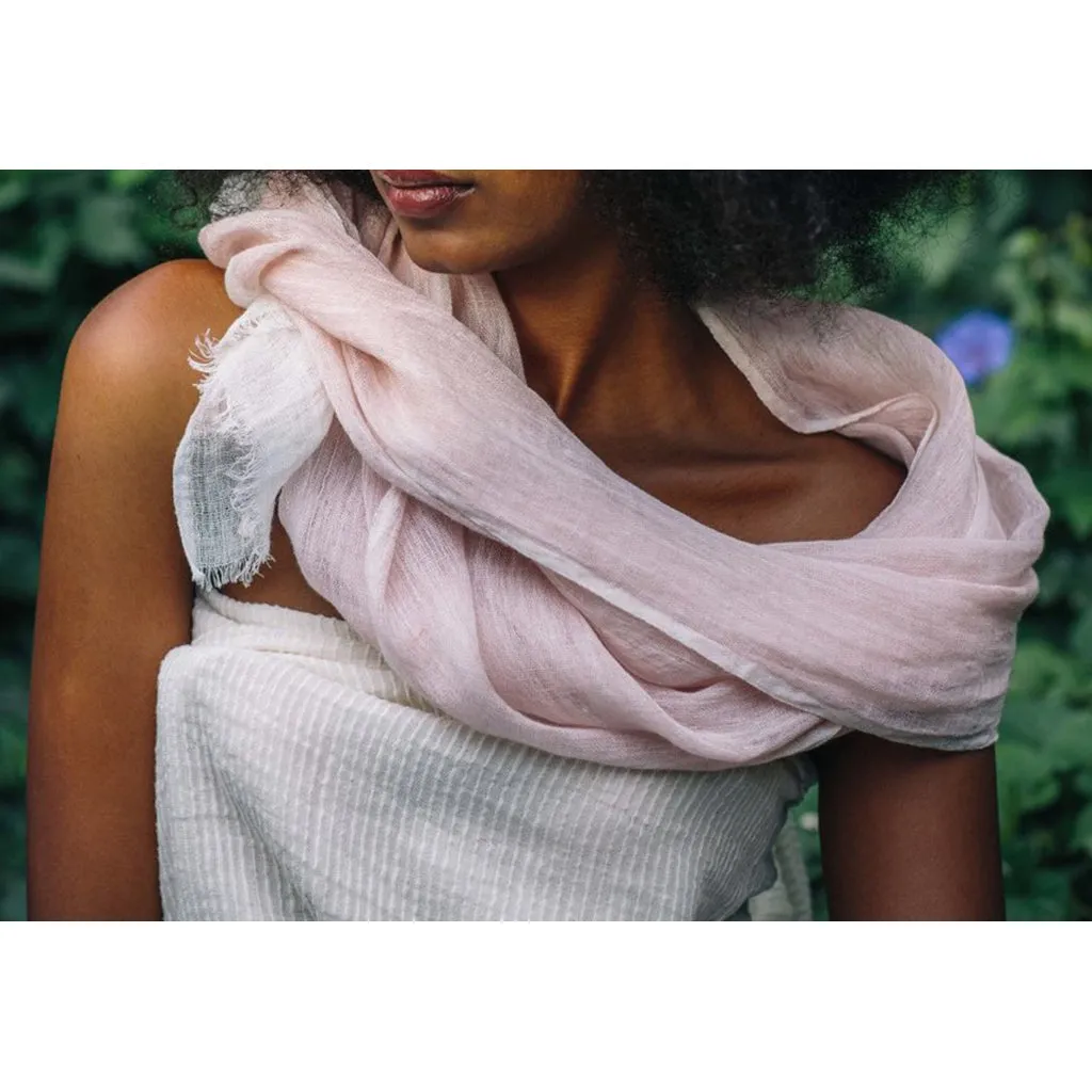 Gauze Linen Two Tone Scarf by SLATE   SALT