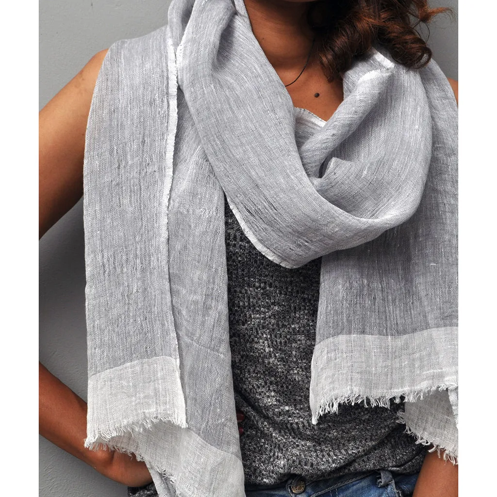 Gauze Linen Two Tone Scarf by SLATE   SALT