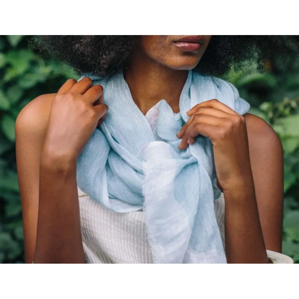 Gauze Linen Two Tone Scarf by SLATE   SALT