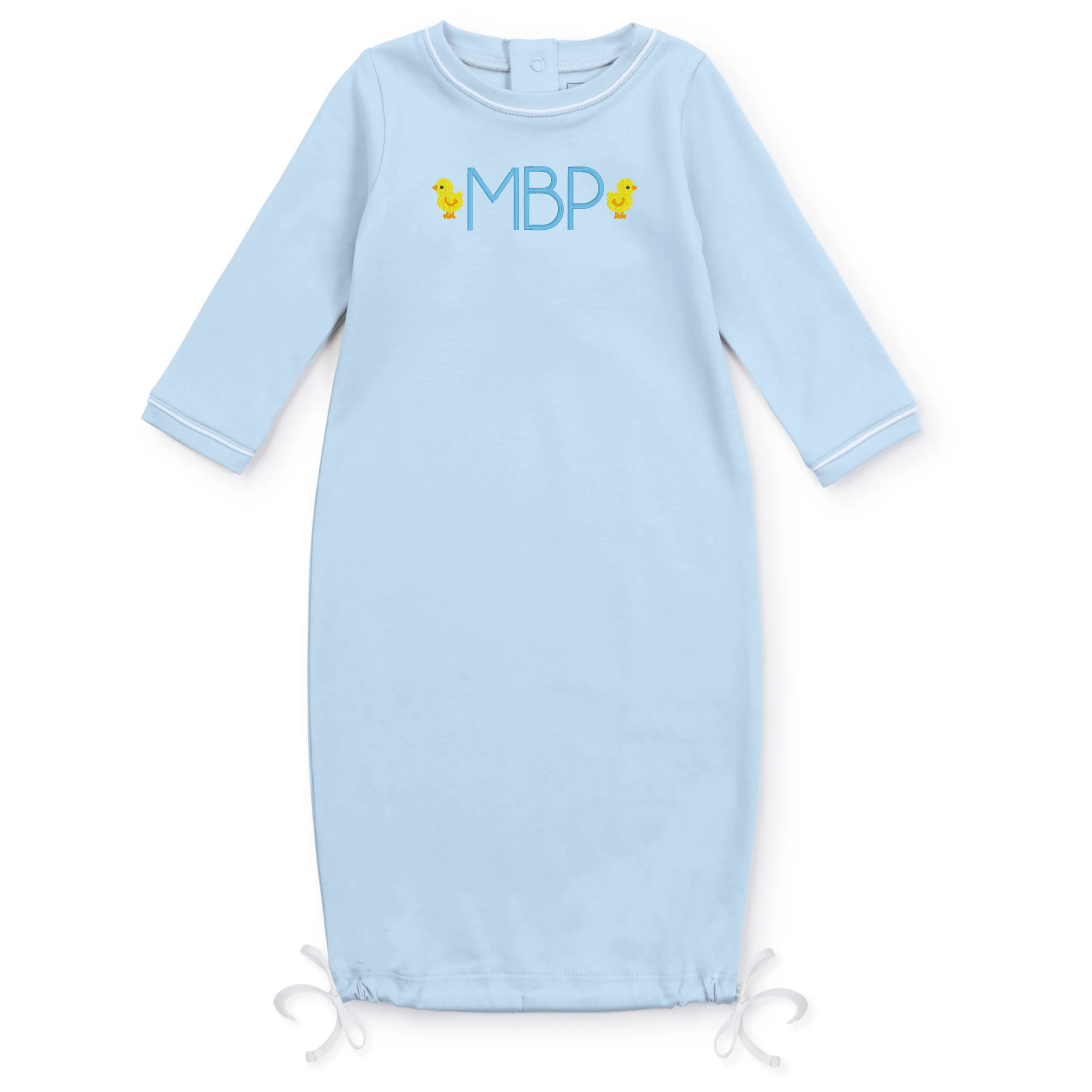 George Pima Cotton Daygown - Light Blue