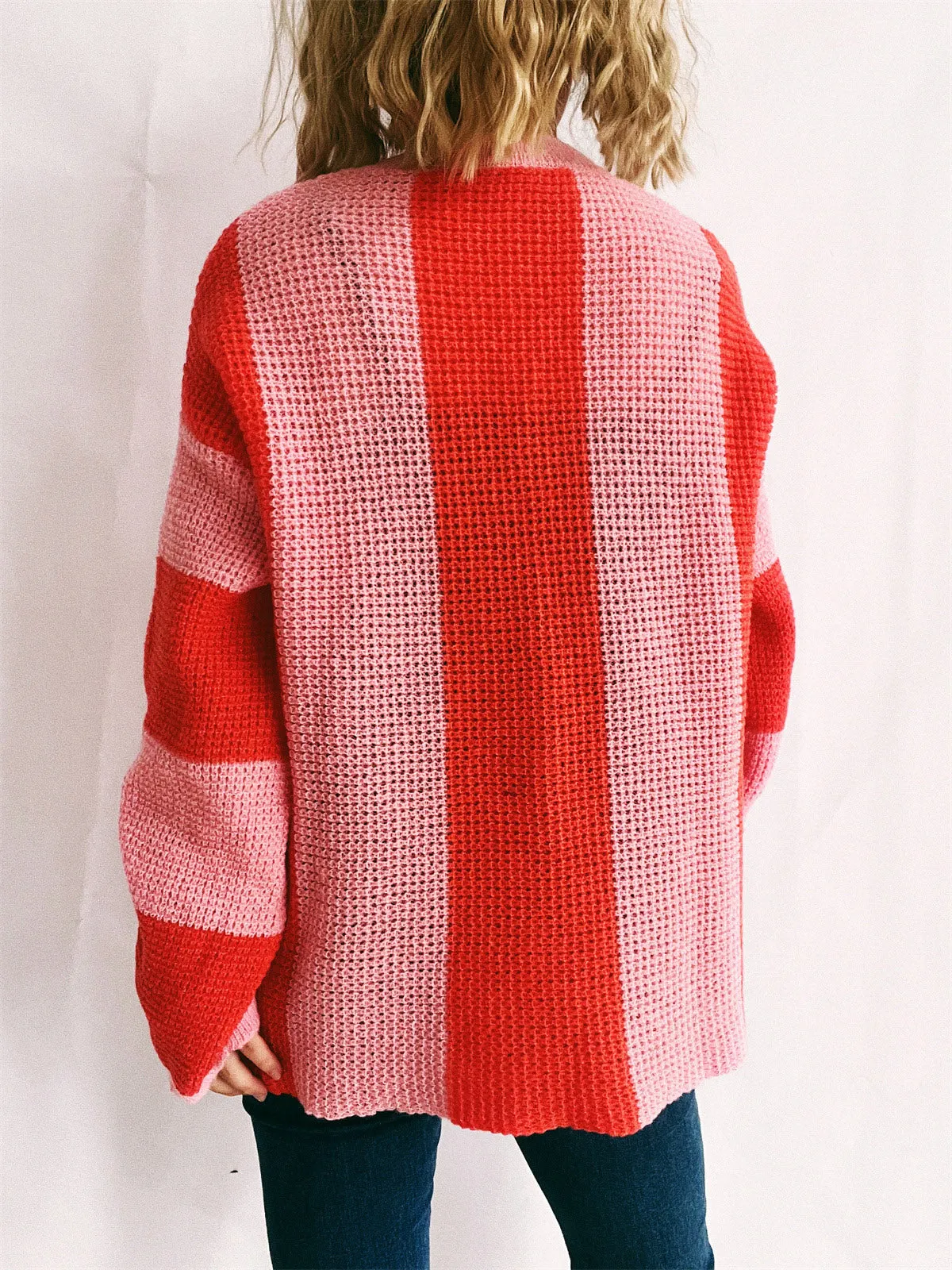 Gilly Color Block Round Neck Long Sleeve Sweater- Deal of the Day!
