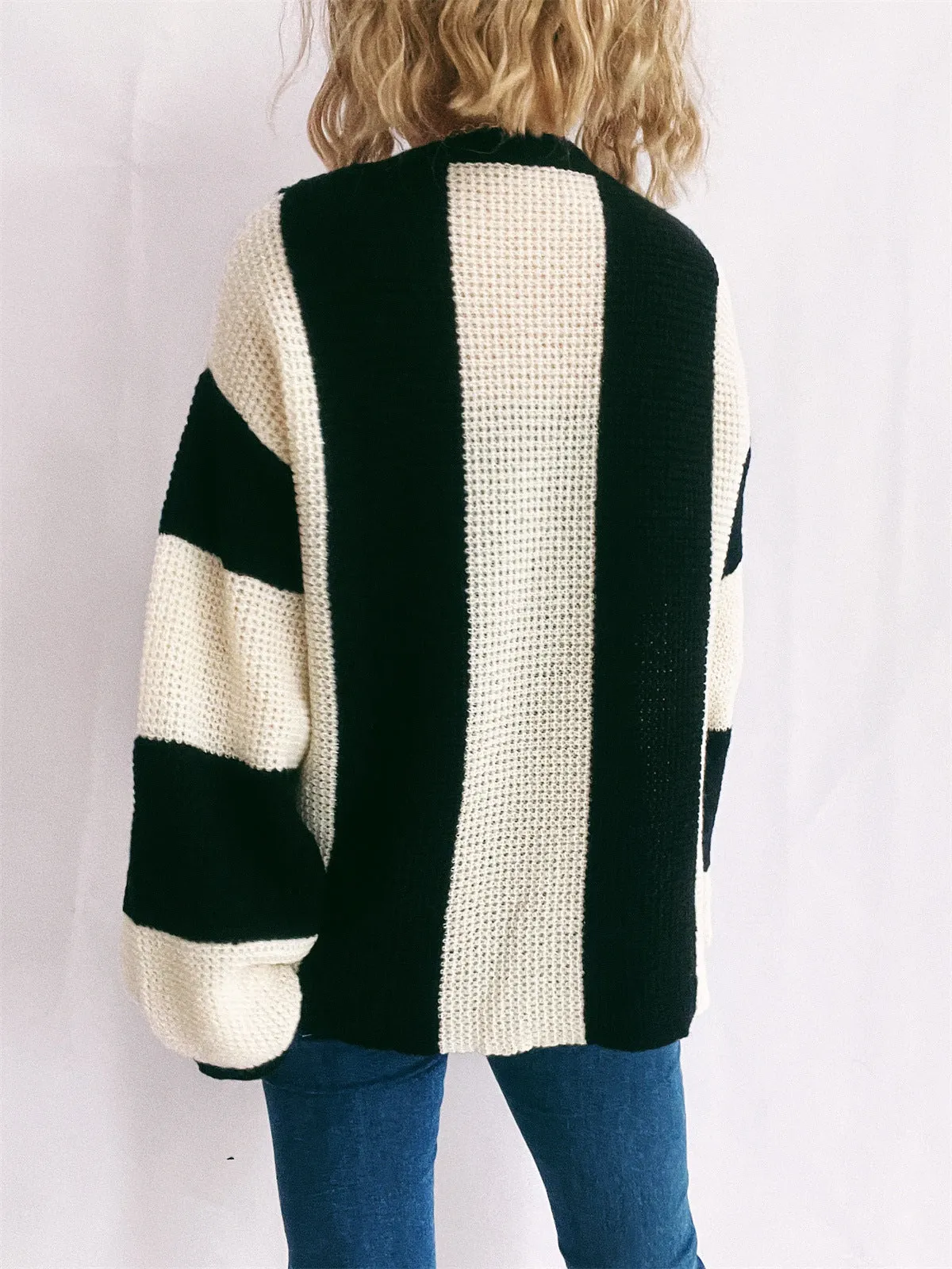 Gilly Color Block Round Neck Long Sleeve Sweater- Deal of the Day!
