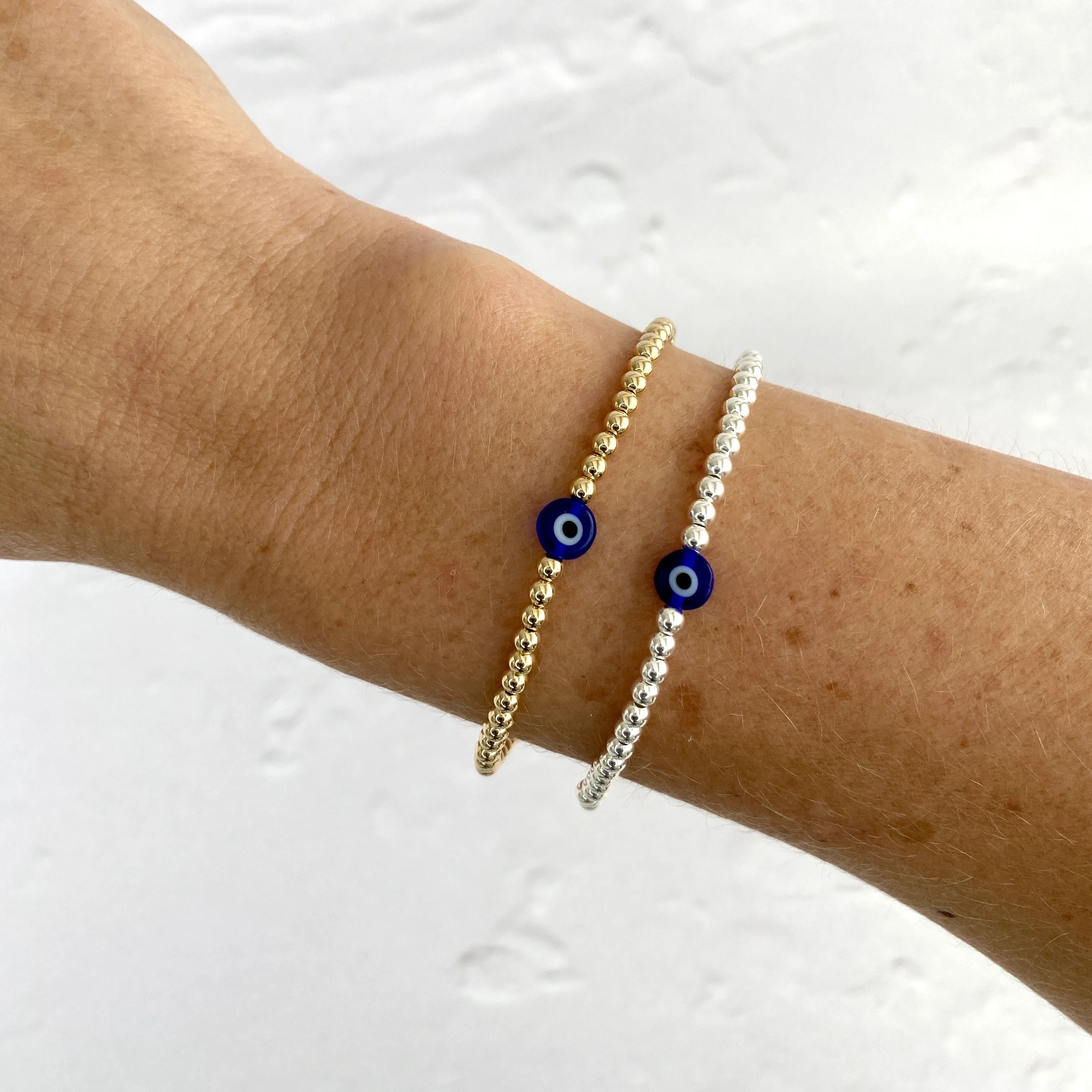 Gold Evil Eye Bead Bracelet