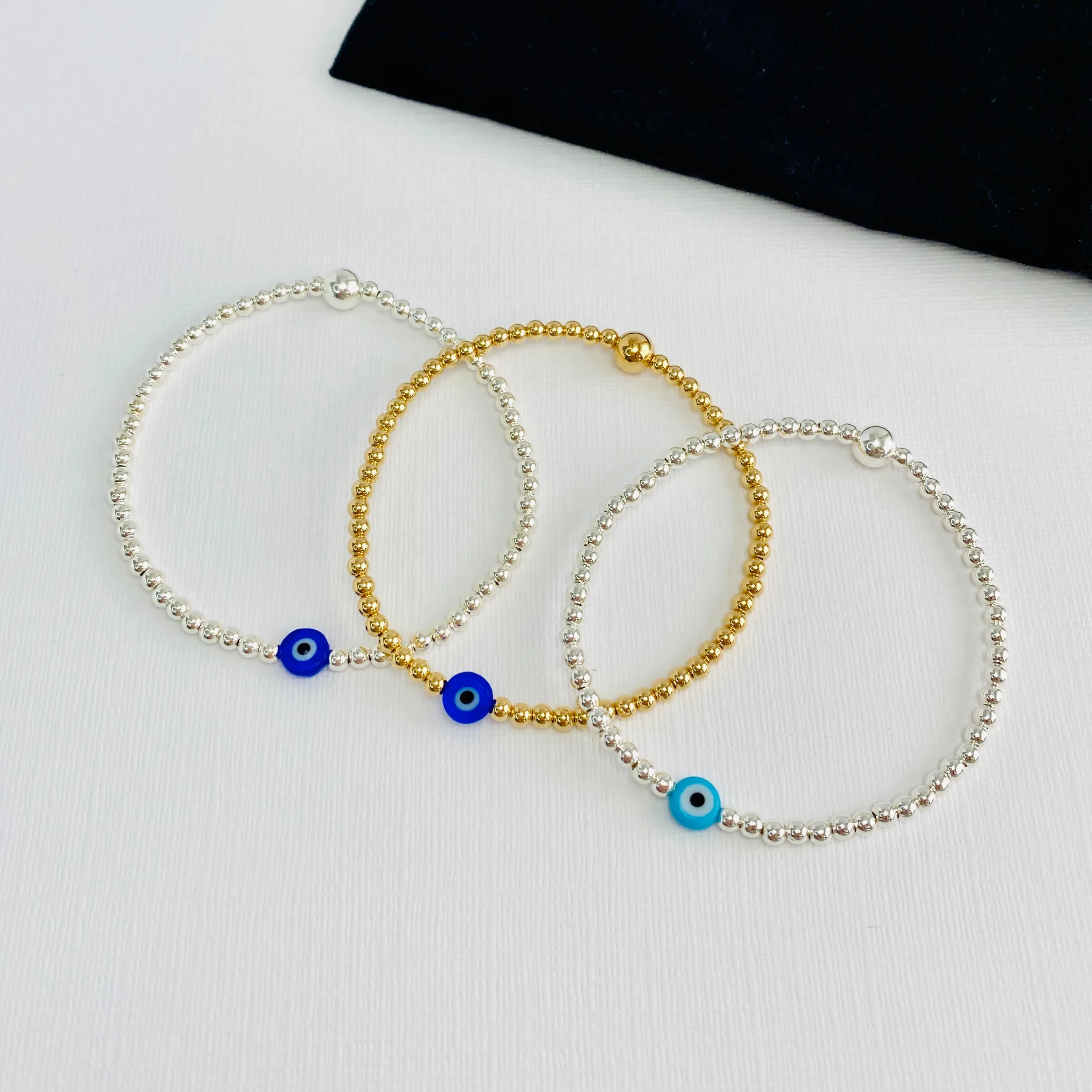 Gold Evil Eye Bead Bracelet