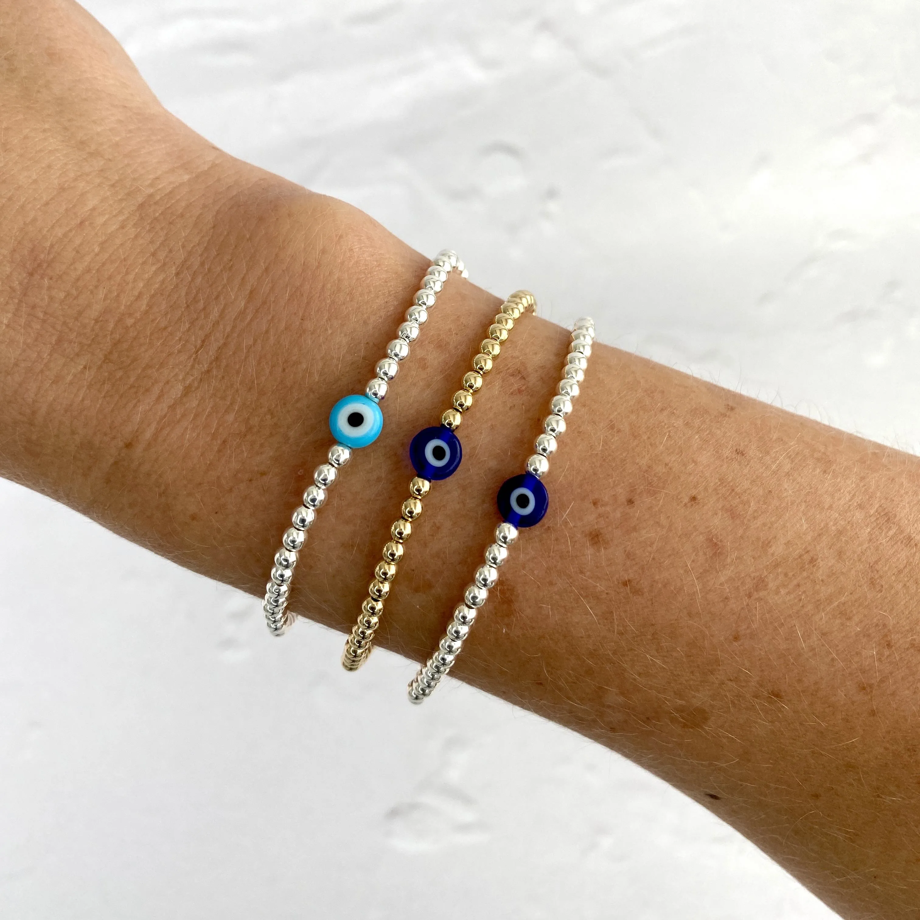 Gold Evil Eye Bead Bracelet