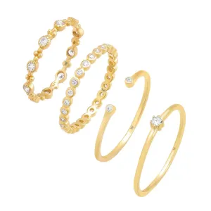 Gold Goddess Ring Combo Set