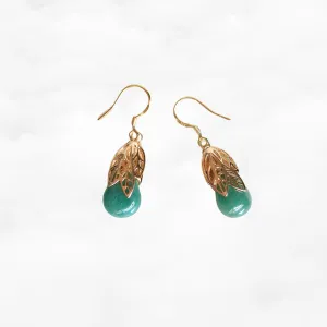 Gold Leaf Aventurine Earrings