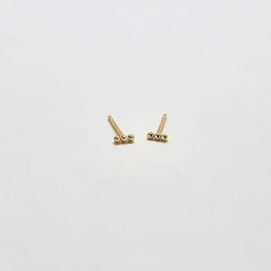 Gold Mini Bead Bar Earrings