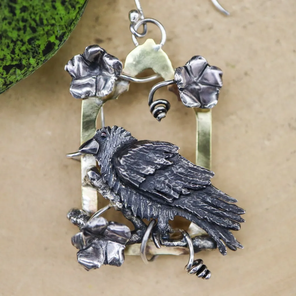 Gothic Raven Earrings