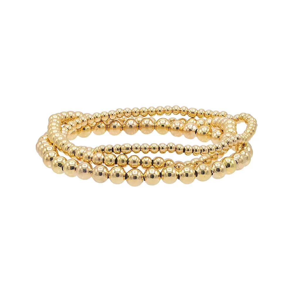 Graduated Multi Beaded Bracelet Combo Set