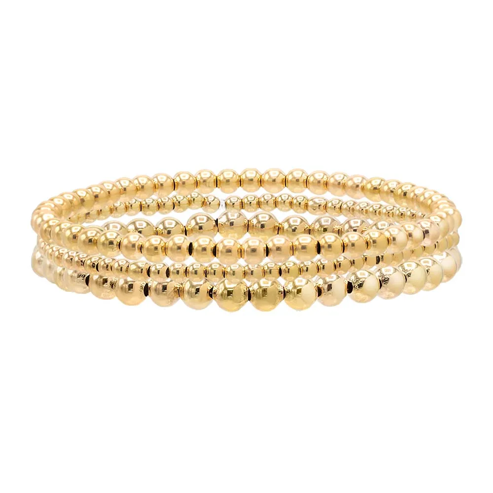 Graduated Multi Beaded Bracelet Combo Set