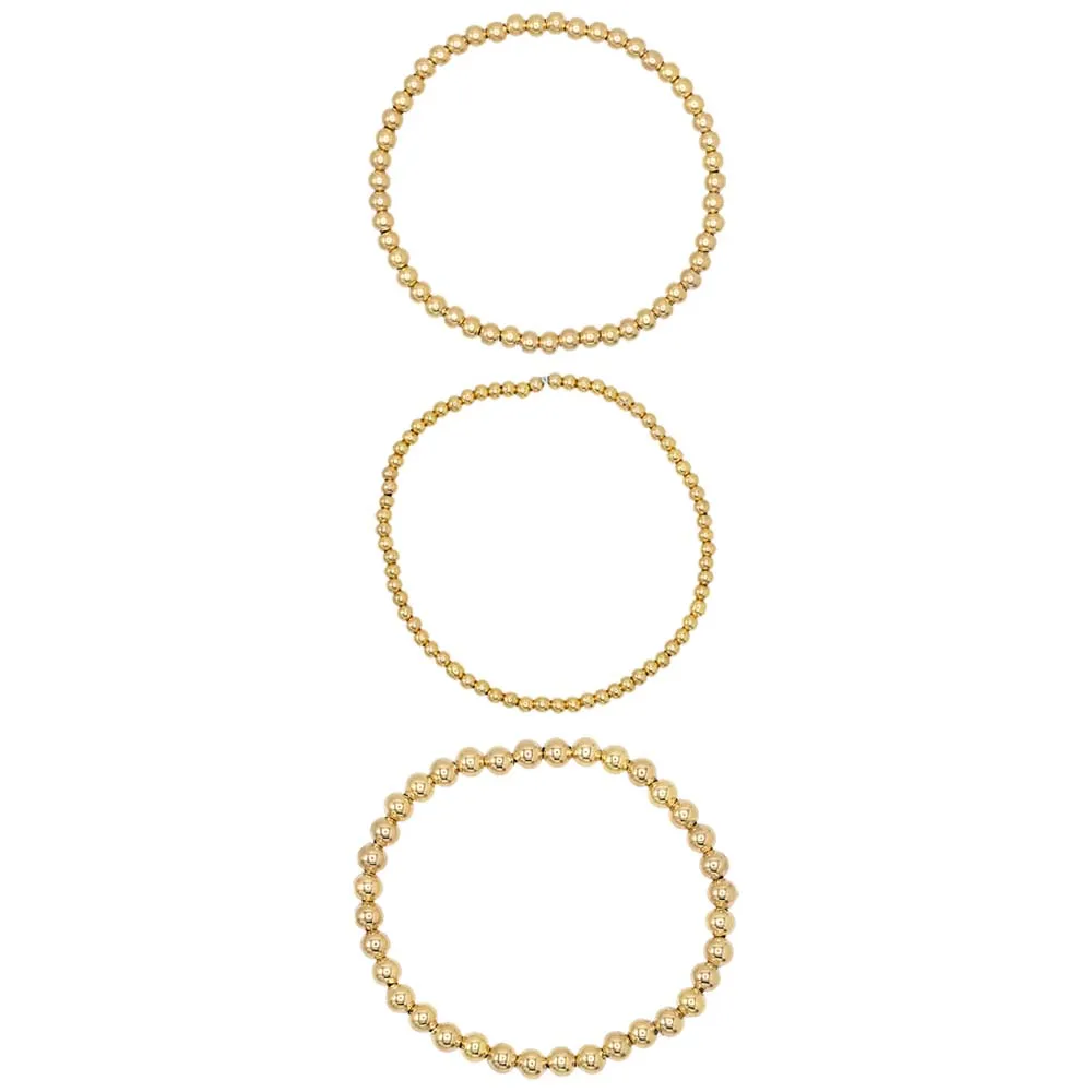Graduated Multi Beaded Bracelet Combo Set
