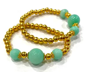 Green Amazonite Gemstone Gold-filled Beaded Bracelet