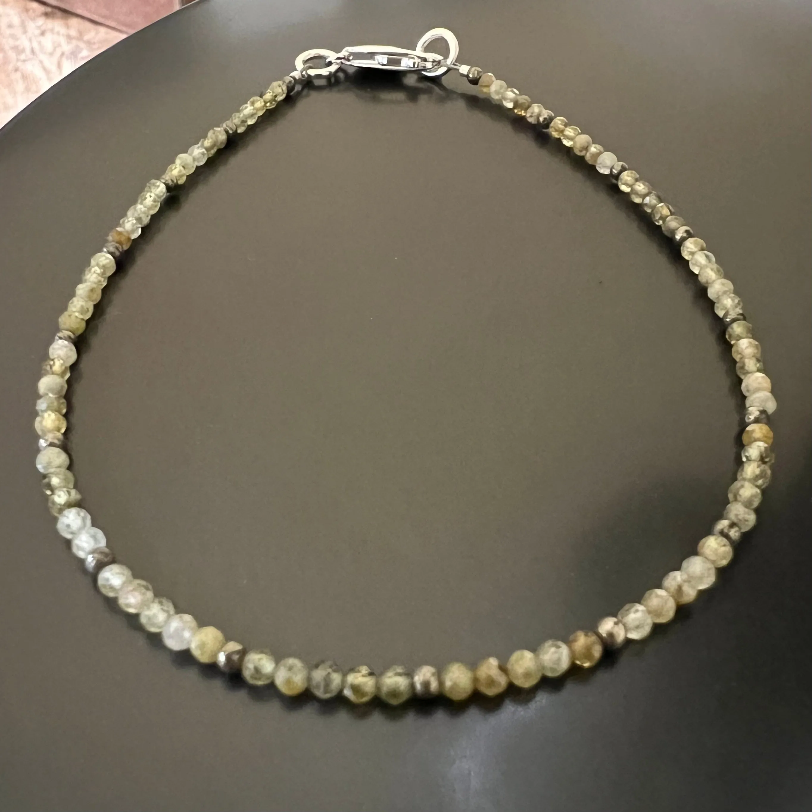 Green Garnet and Pyrite Ankle Bracelet