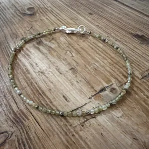 Green Garnet and Pyrite Ankle Bracelet