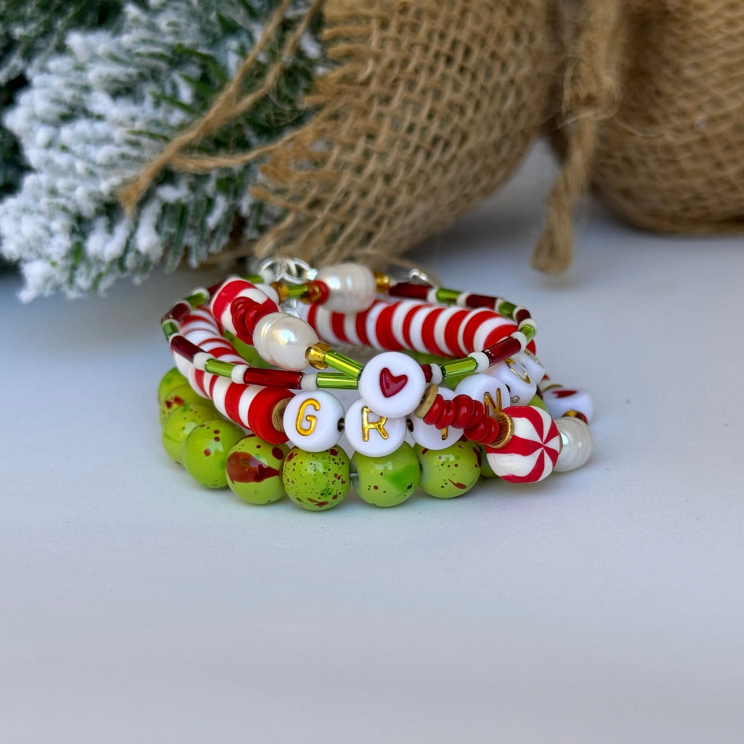 Grinchmas Christmas Bracelet Set - Set of 3 or Each - Unisex Options