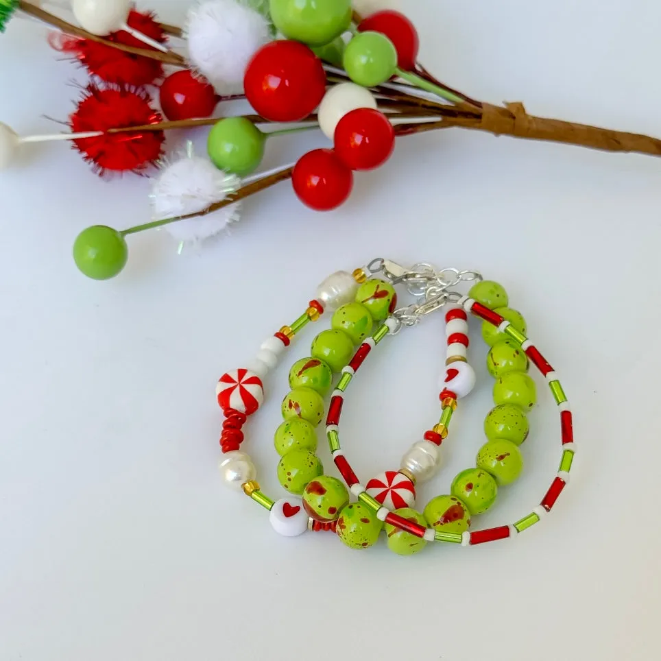 Grinchmas Christmas Bracelet Set - Set of 3 or Each - Unisex Options