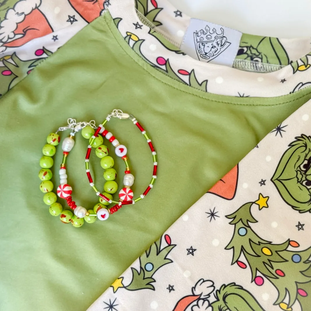 Grinchmas Christmas Bracelet Set - Set of 3 or Each - Unisex Options