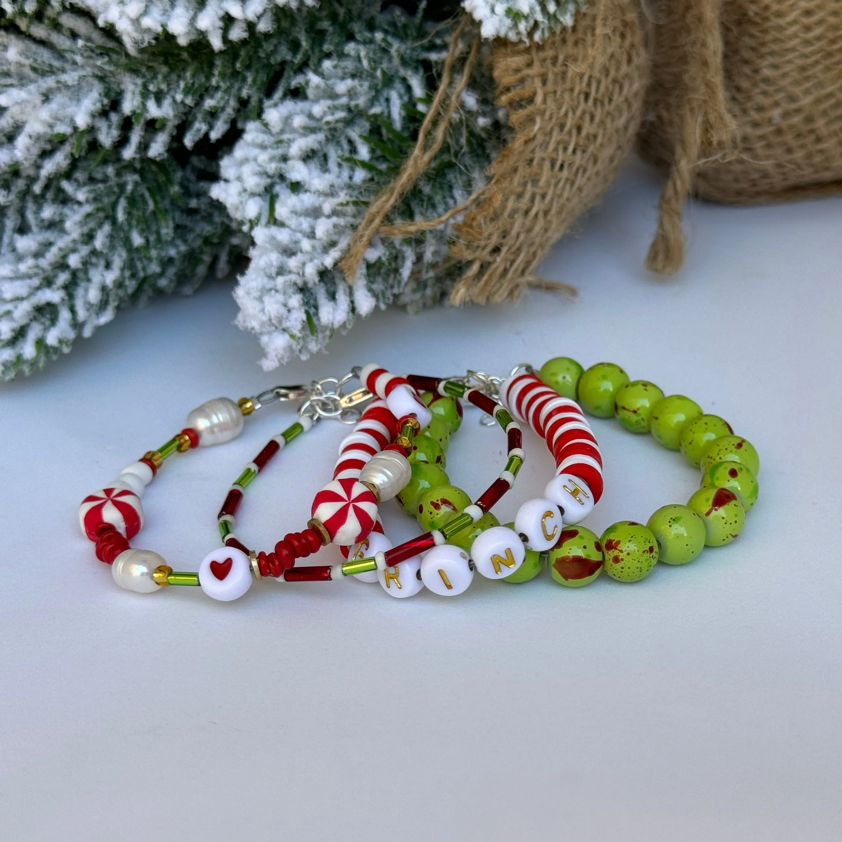 Grinchmas Christmas Bracelet Set - Set of 3 or Each - Unisex Options