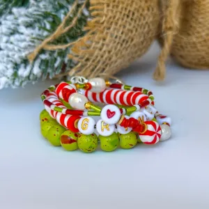 Grinchmas Christmas Bracelet Set - Set of 3 or Each - Unisex Options