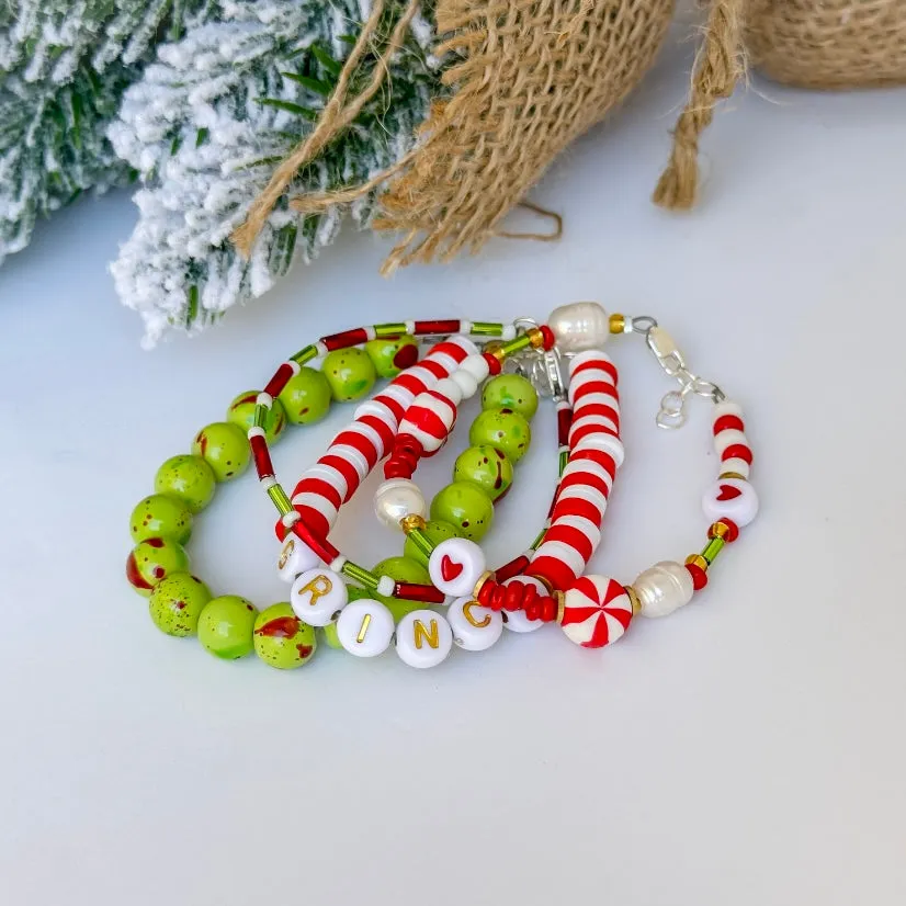 Grinchmas Christmas Bracelet Set - Set of 3 or Each - Unisex Options