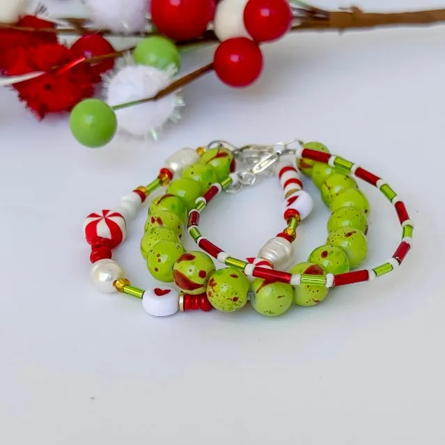 Grinchmas Christmas Bracelet Set - Set of 3 or Each - Unisex Options