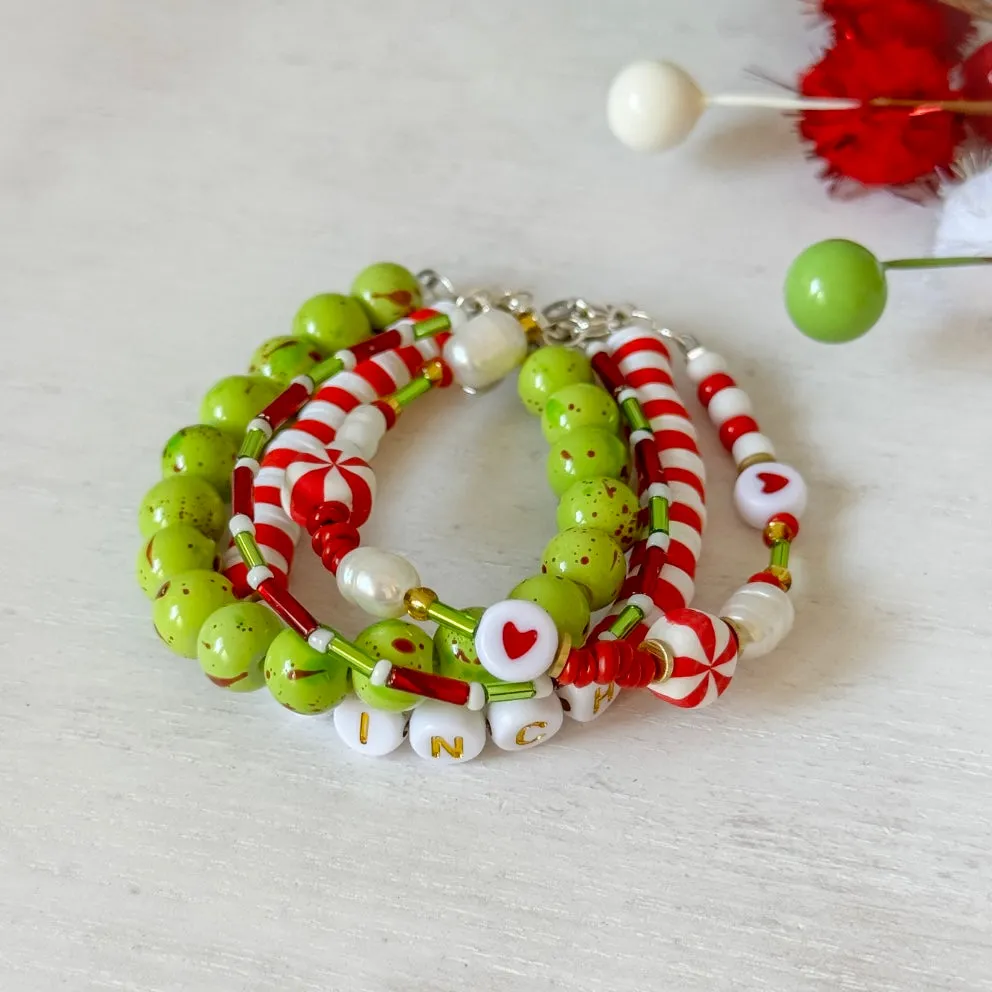 Grinchmas Christmas Bracelet Set - Set of 3 or Each - Unisex Options