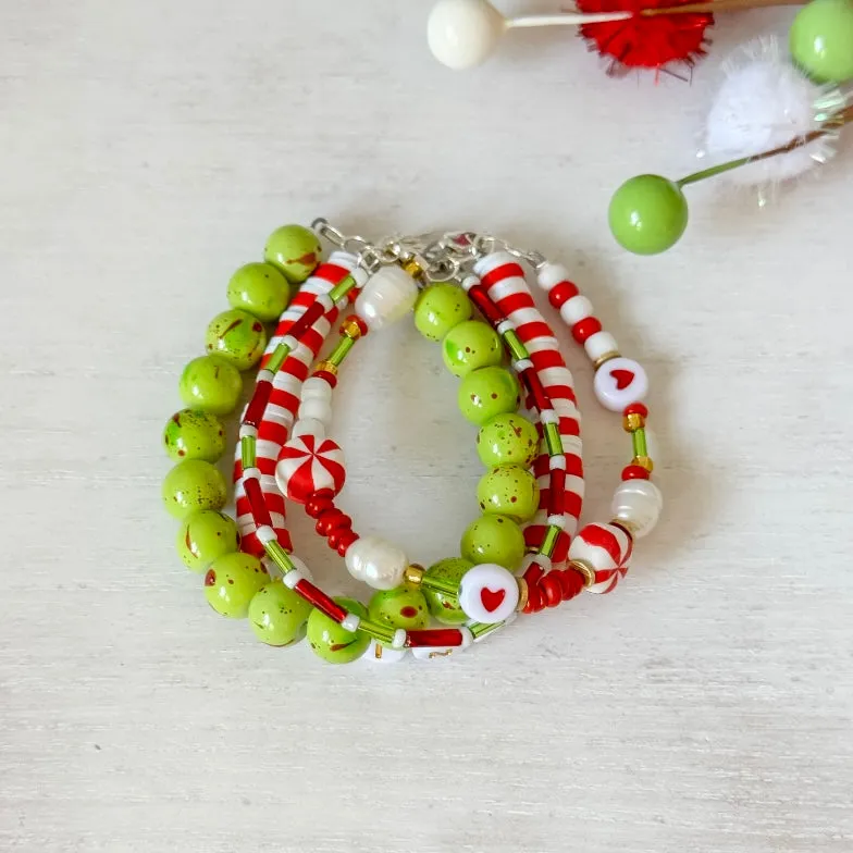 Grinchmas Christmas Bracelet Set - Set of 3 or Each - Unisex Options