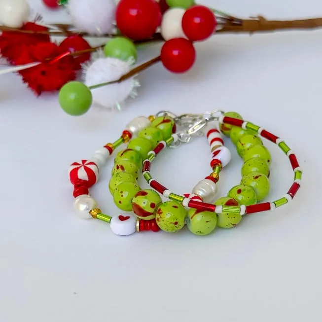 Grinchmas Christmas Bracelet Set - Set of 3 or Each - Unisex Options