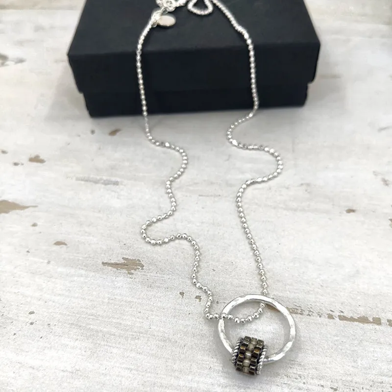 Grommet Drop Necklace, Smoke